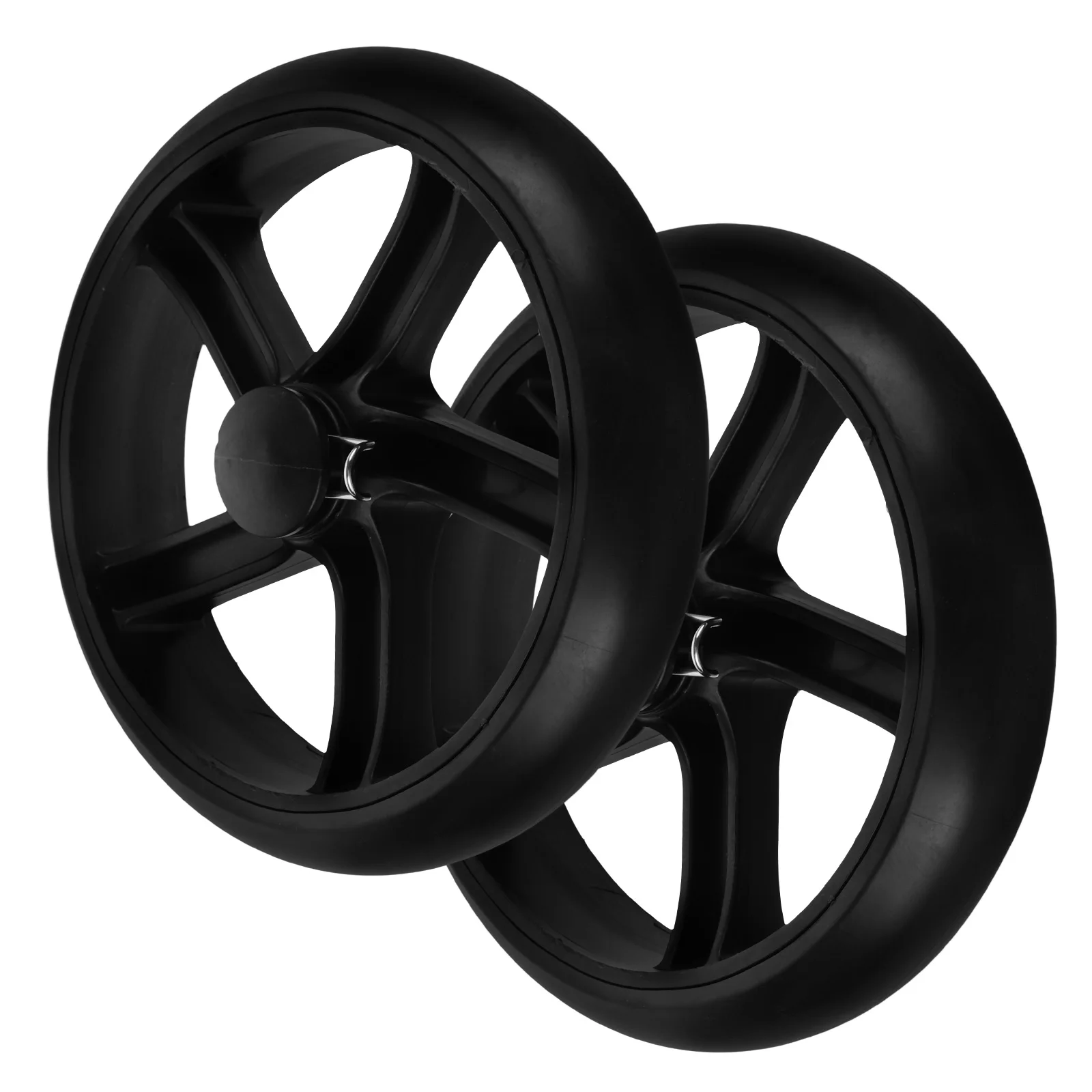 

2pcs Black Buckle PU Swivel Wheels for Shopping Cart Foldable Trolley Lightweight Grocery Stairs Climbing Hand Truck