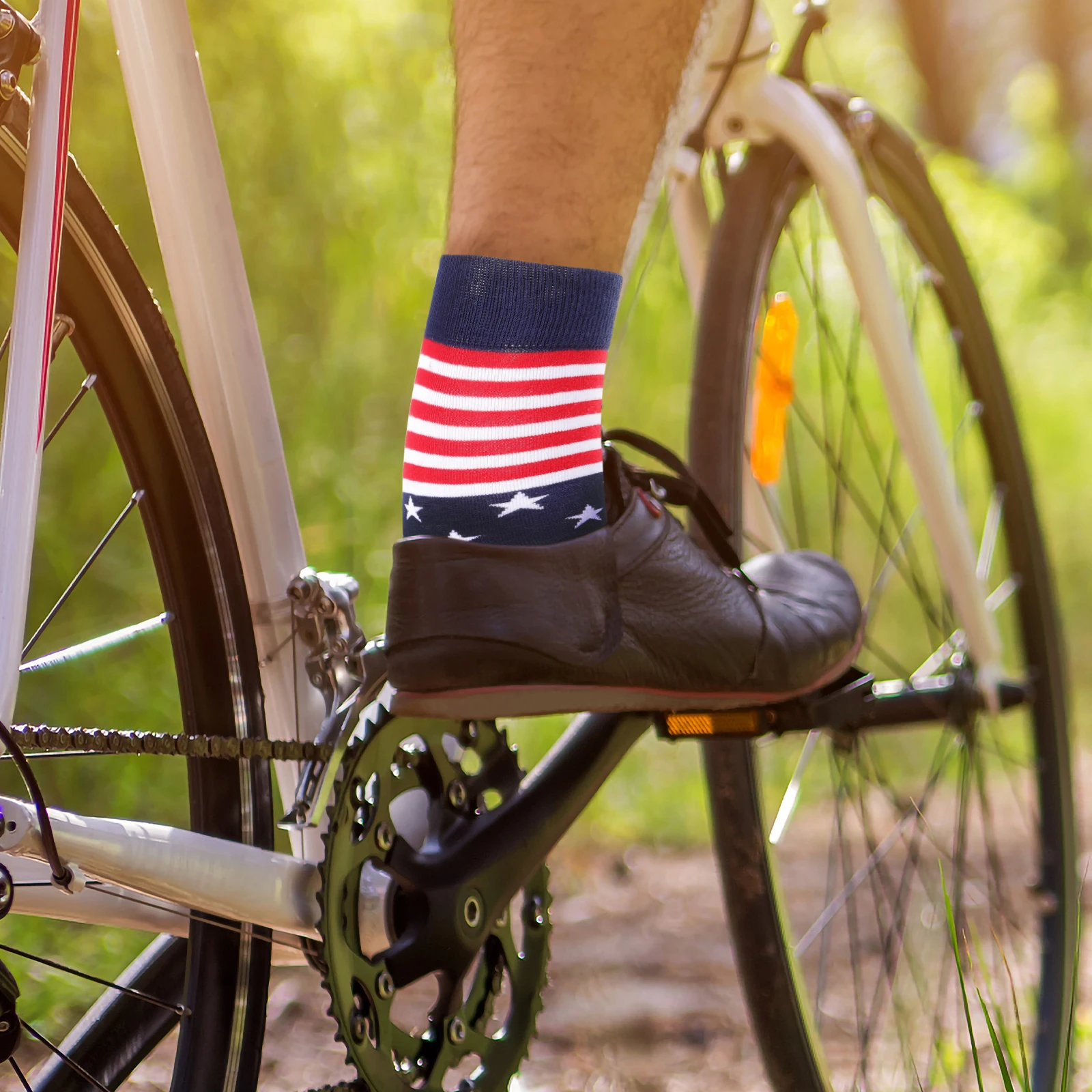

American Flag Socks for Men Women Cotton Independence Day Party Fun Dress Groomsmen Long Tube Socks Christmas Gift