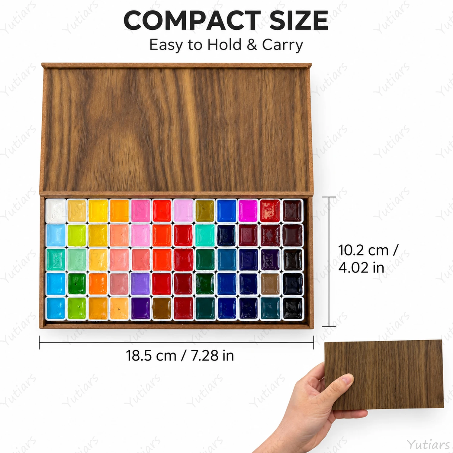 60 Colors Wooden Box Watercolor Paint Set, Solid Watercolor Palette for Artists, Travel Sketching, Painting and Art Supplies