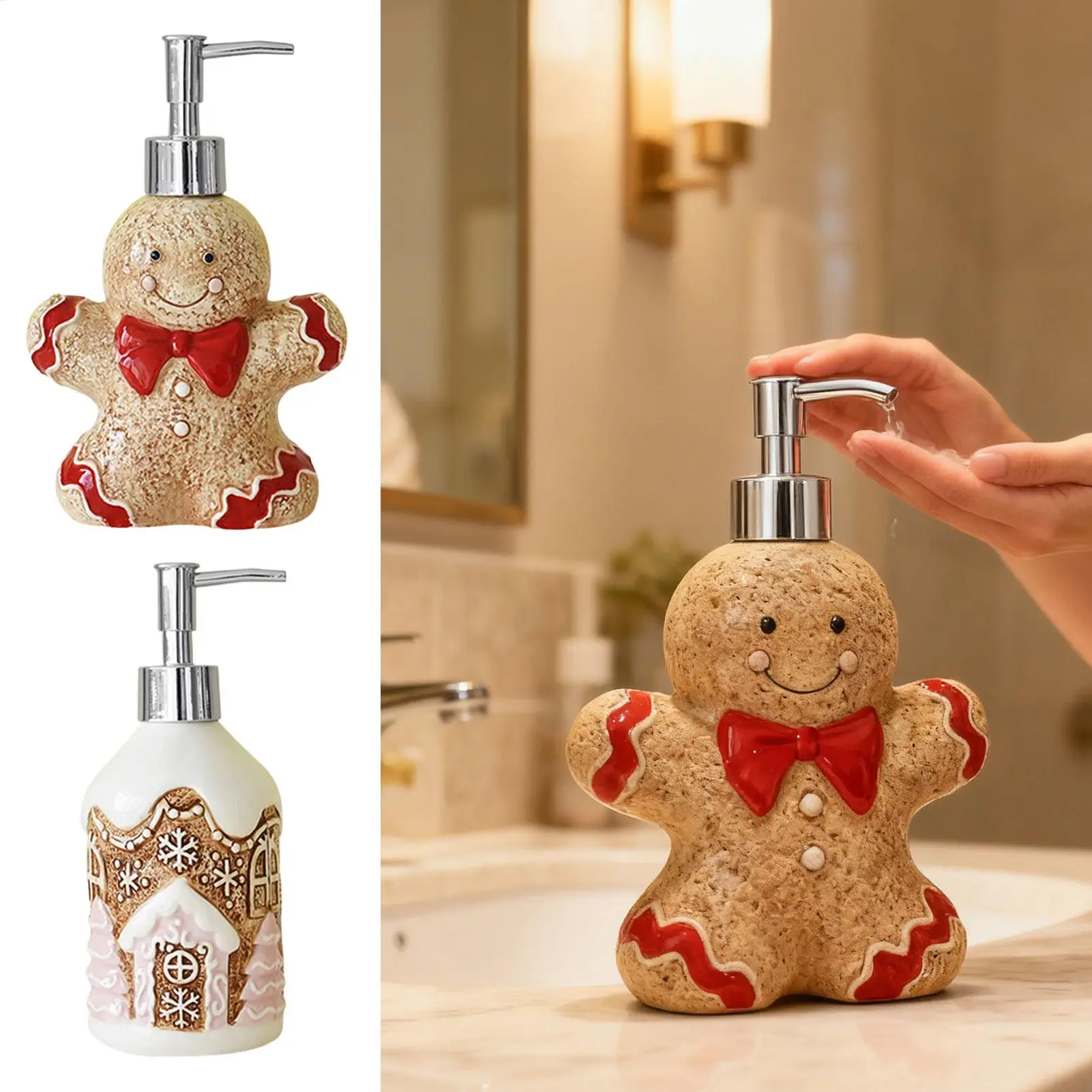 

Christmas Hand Soap Dispenser Bathroom Liquid Pump Bottle Christmas Liquid Hand Soap Dispenser for Party Home Kitchen Countertop