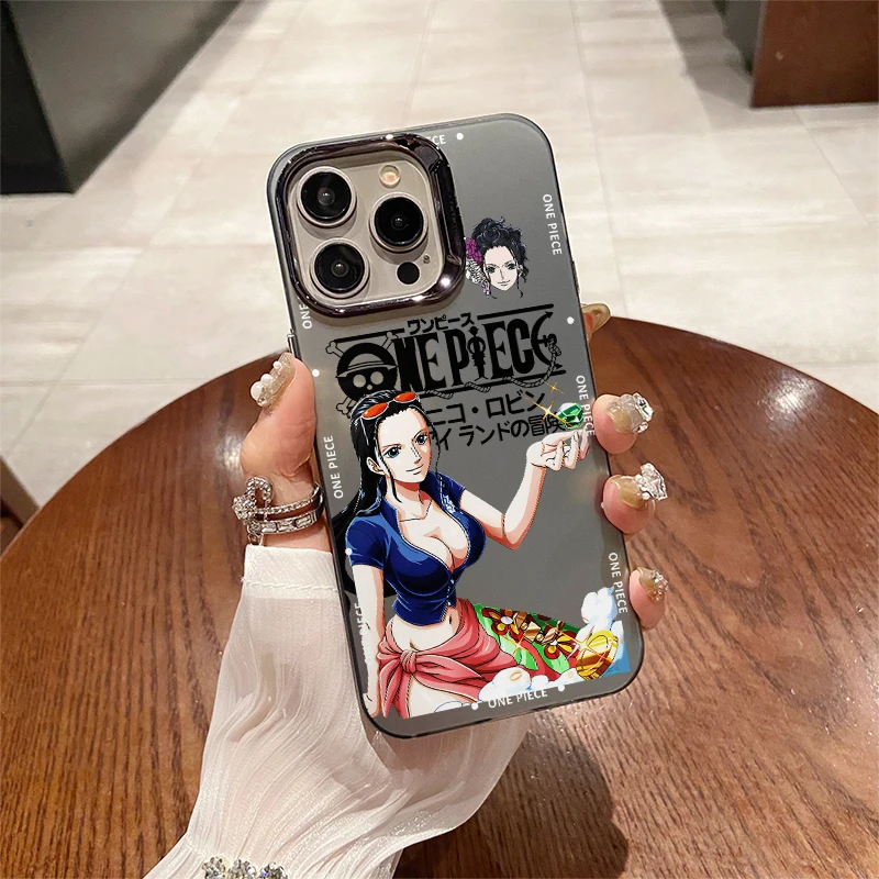 New Anime One Piece Luffy Zoro Nami Chopper Case For iPhone 15 14 13 12 11 Pro Max XS XR X 7 8 Plus SE Protectiou Plating Cover