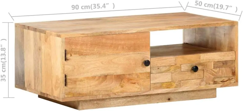 Solid Mango Madeira Escrita Desk, Adequado para Chá e Sala de Estar, Pátio e Mesa de Café, 35.4 "X19.7" X13.8"