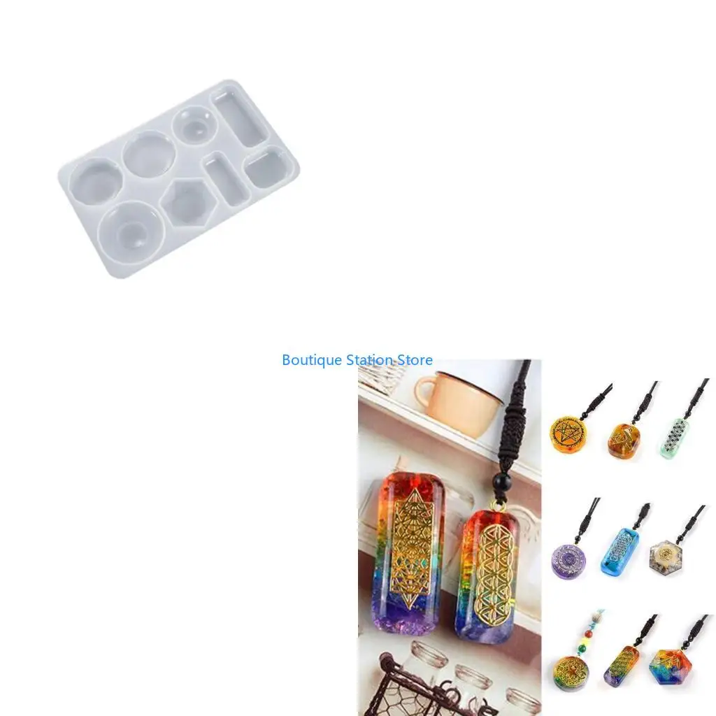 

Y55F DIY Art Crafts UV Crystal Resin Epoxy Mold Handmade Jewelry Necklace Resin Mold