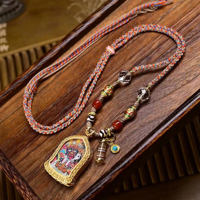 Hand-woven rope clavicle chain, adjustable, with the Zaki Ram 