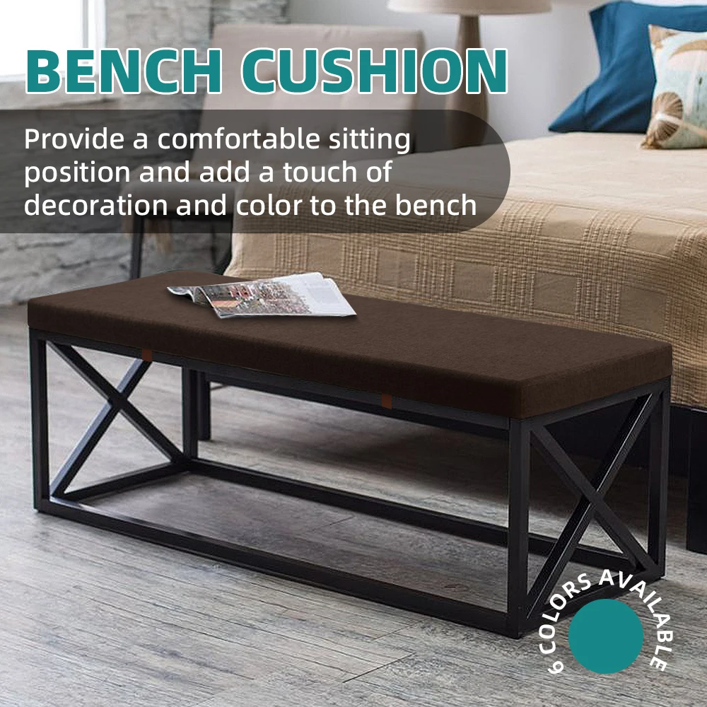 1 pc bench cushion with ribbon, non-slip bench cushion, restaurant piano bench cushion,40*17.7*1.96 inch