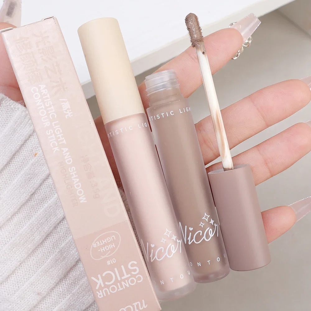 Moisturizing Liquid Contouring Stick Matte Waterproof Lasting Highlighter Grey Brown Nose Shadow Brightening Bronzer Face Makeup