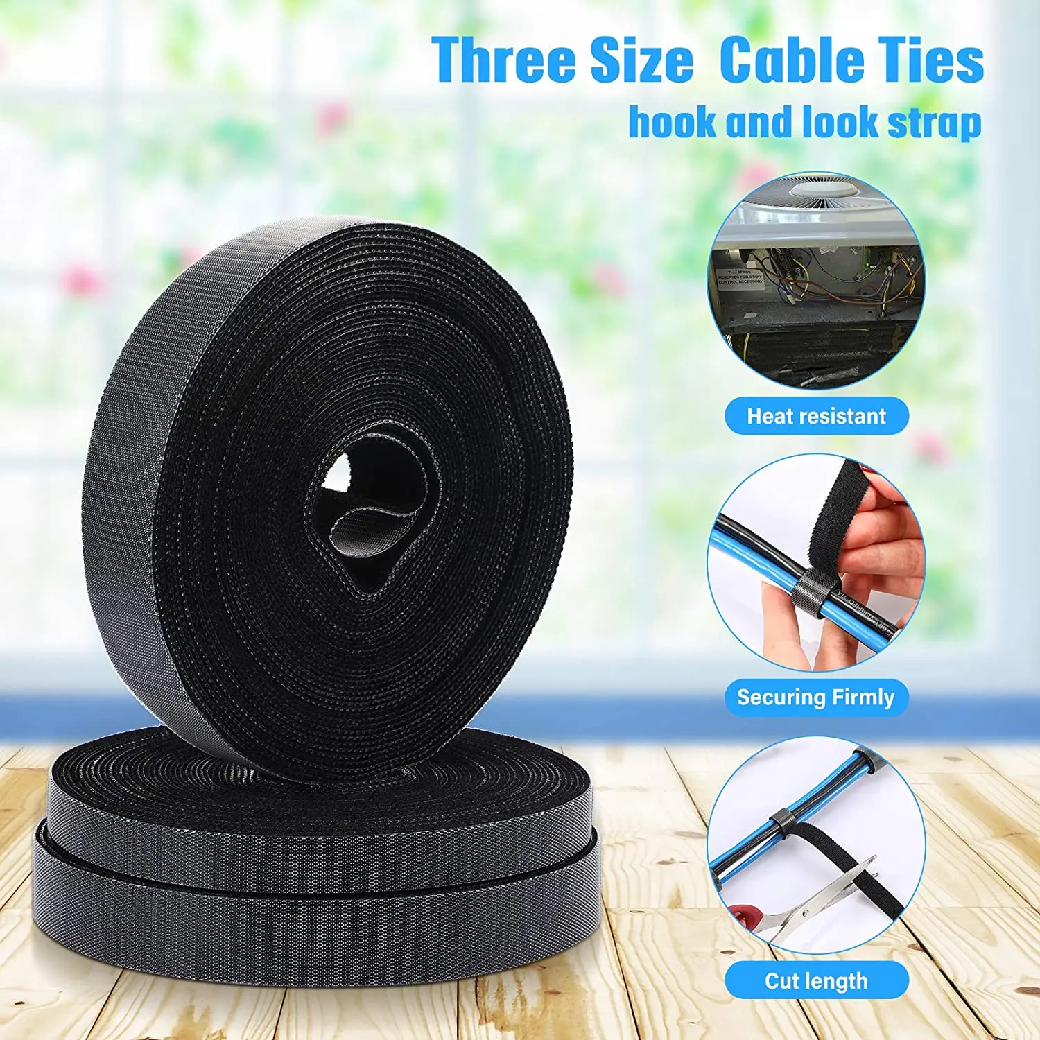 ZoeRax 5PCS USB Cable Winder Cable Organizer Ties Mouse Wire Holder Cord Free Cut Management Phone Hoop Tape Protector - 10m