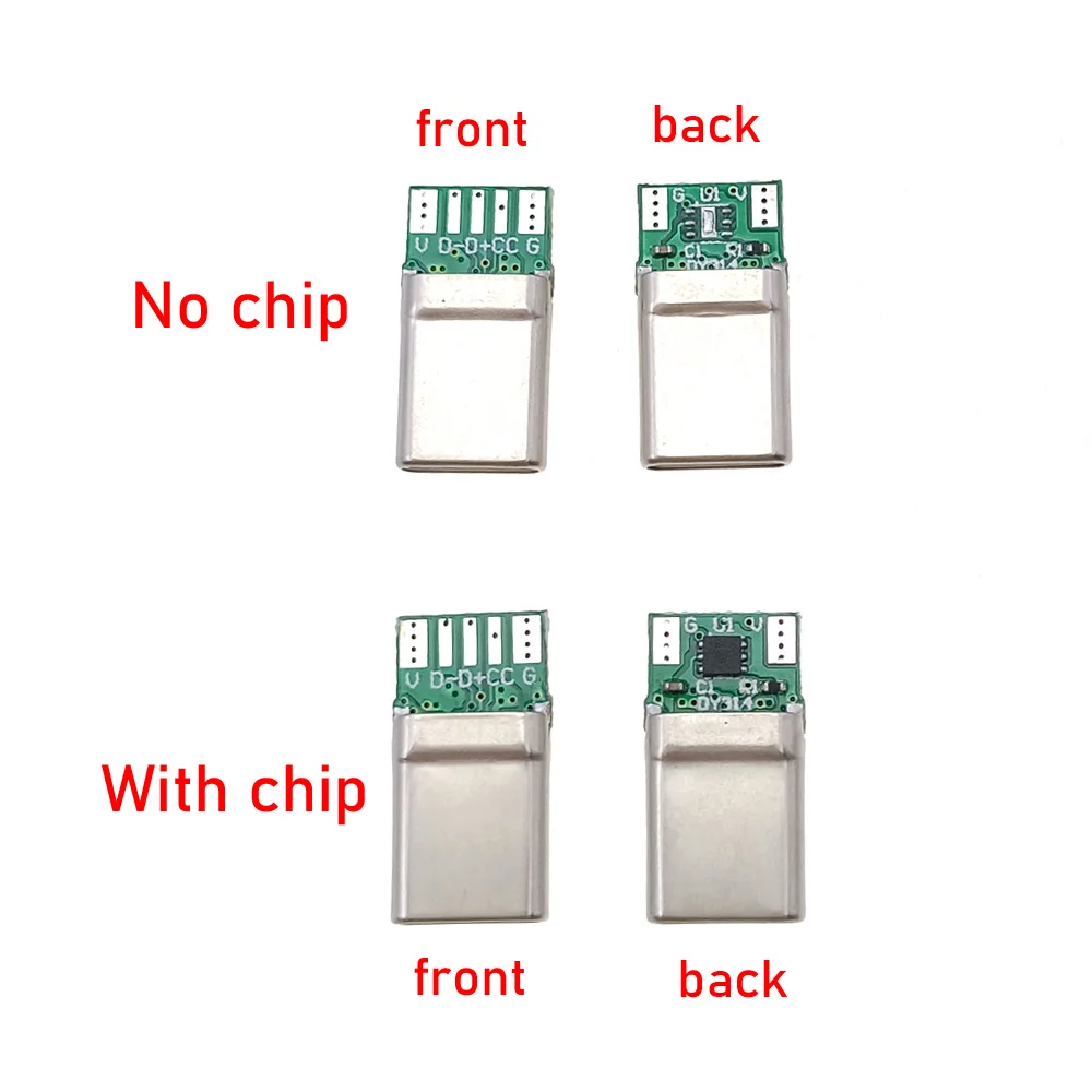 USB 3.1 Type-C 7Pin PD100W Connector Male Receptacle Adapter to Solder Wire Cable 20V 5A High Current Support PCB Board