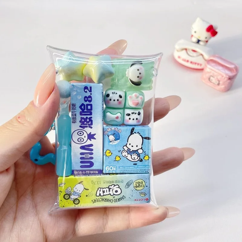 مينيسو سانريو مرحبا كيتي كورومي اليدوية كريم الغراء اكسسوارات محاكاة مصغرة ألعاب طعام حقيبة غاشا لطيف Kawaii الكرتون #2