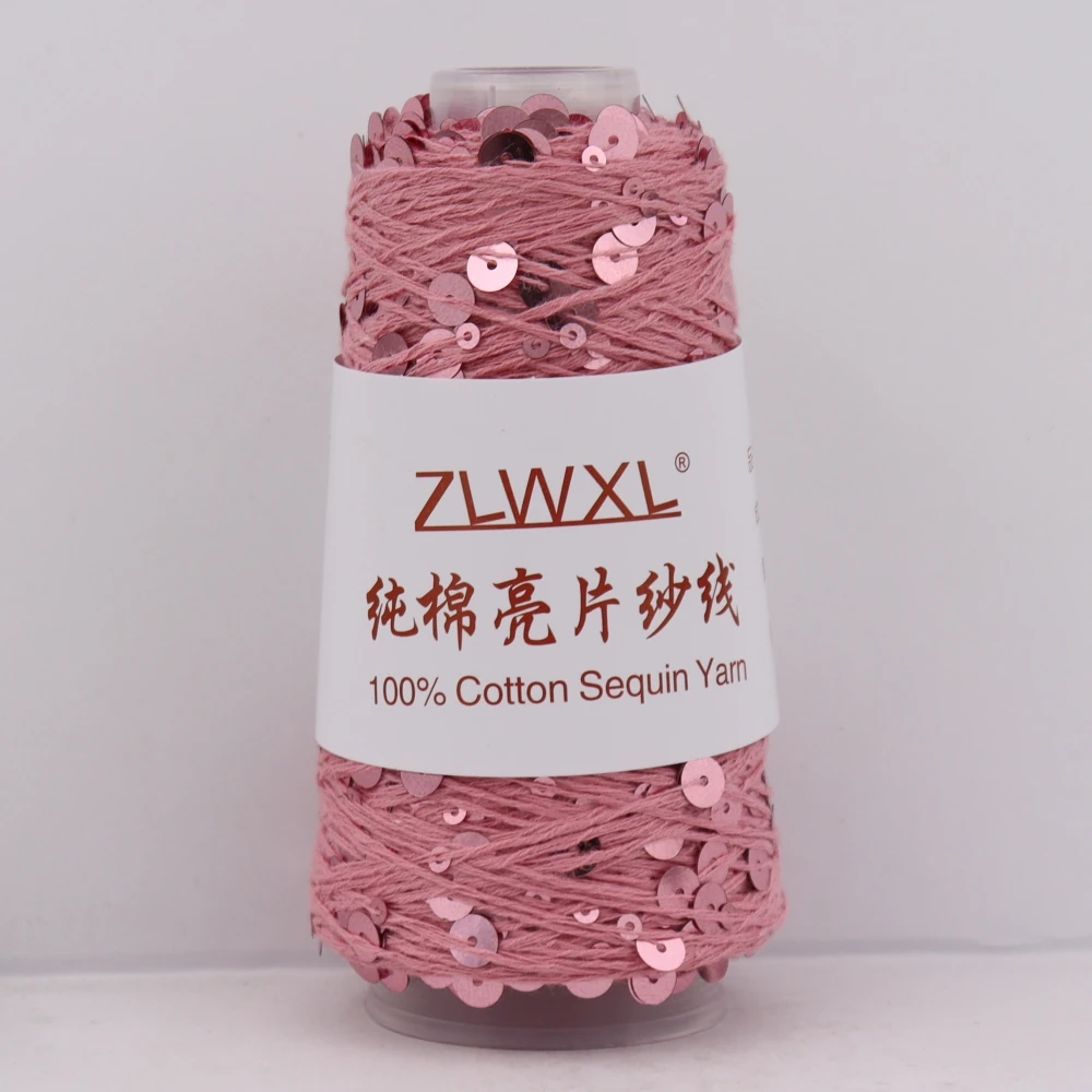 100g 300M 100% Cotton Yarn 6mm+3mm Special Sequin Yarn DIY Garment Accessories Rag Doll Knitting Yarn