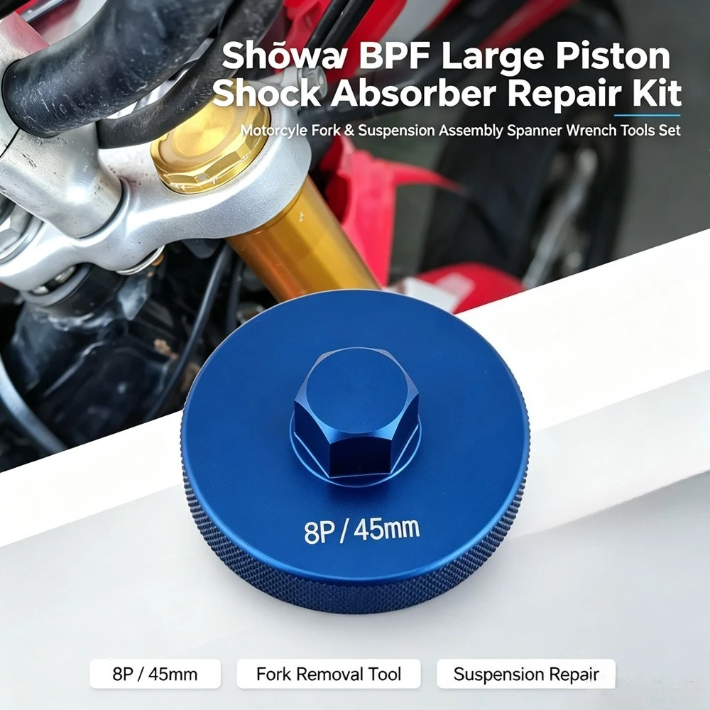 Motorcycle Front Fork Preload Adjuster Tool 43mm Fork Cap Removal Tool – 45mm Hex Socket Engagement For Honda Ducati Kawasaki