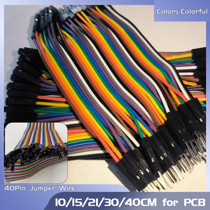 

Male To Male & Female To Female Cable Set for Arduino Raspberry 40 Pin 2.54mm Jumper Wire Kit with 10/15/21/30/40cm Lengths