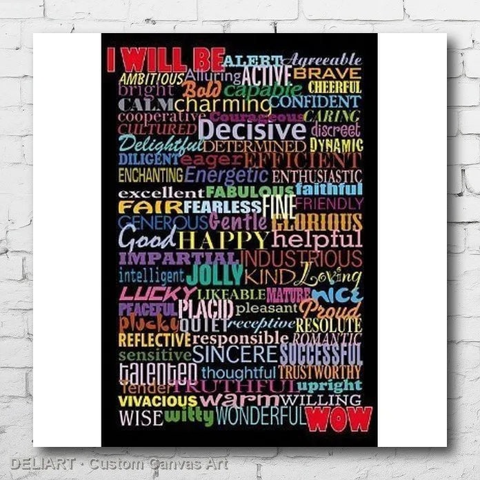 

I WILL BE - INSPIRATIONAL QUOTE Canvas Poster LIST Custom Size Available Room Decoration Home Decor Wall Art