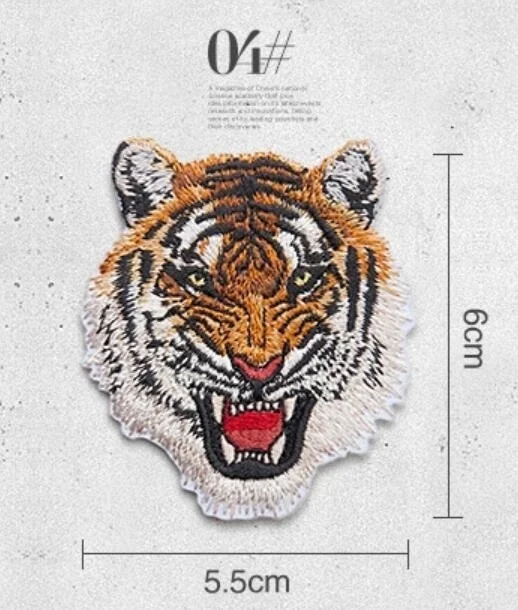 Animal Tiger Leopard Embroidery Patches Ironing Applications for Military Army Stripes Clothes Iron on Clothing Applique Sticker