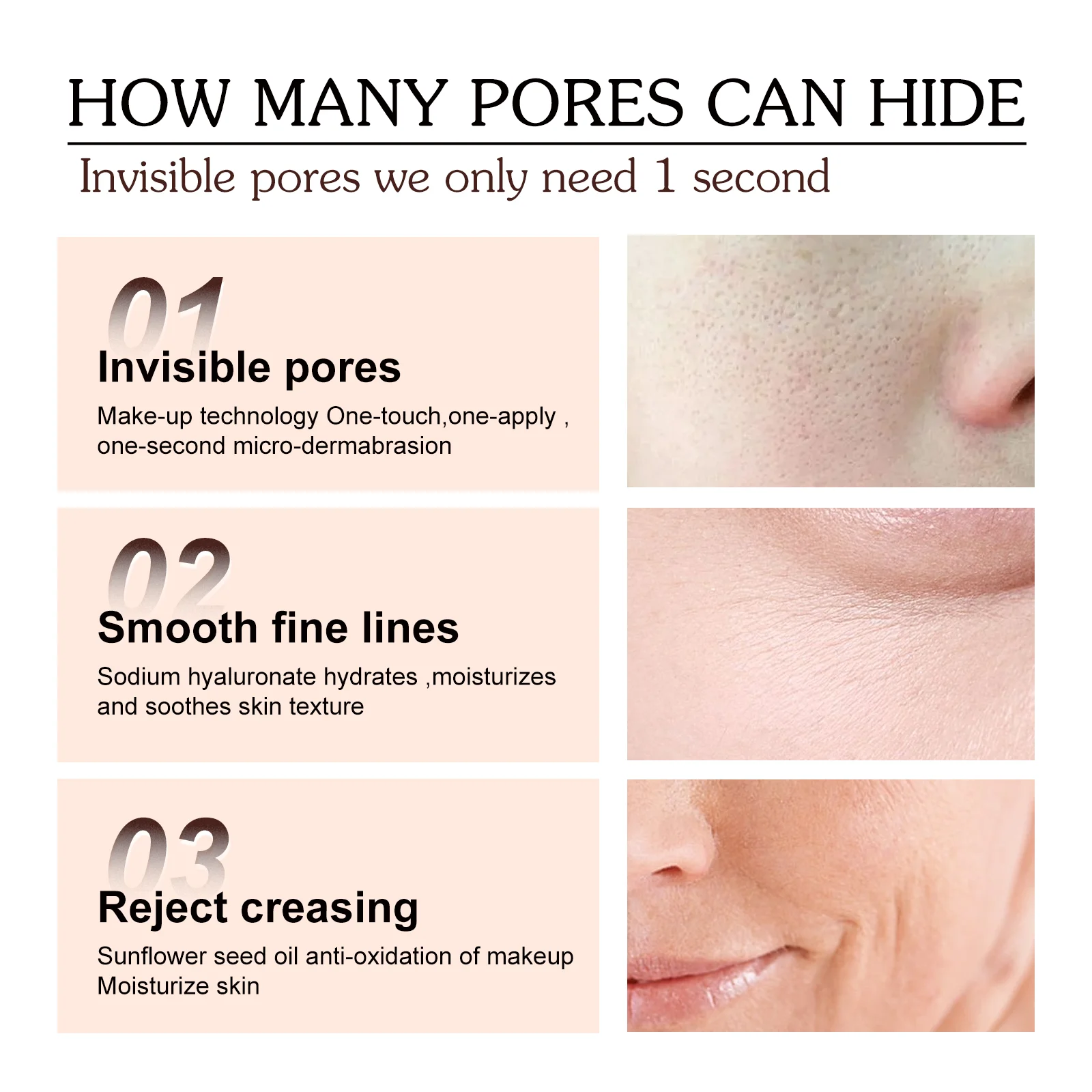 Palo de poros Invisible, Base de maquillaje Natural sin arrugas, imprimación sin aceite, suave, impermeable, 2 piezas