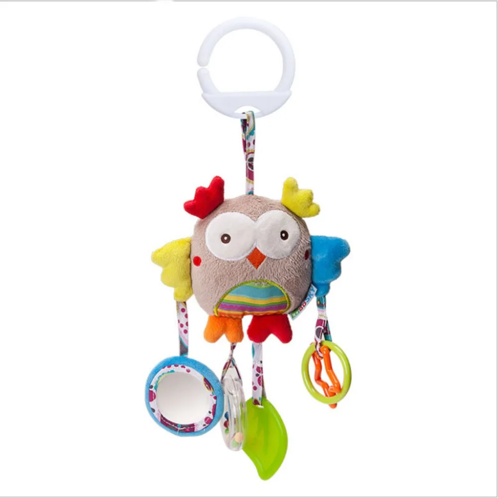 Cute Design Baby Rattle Toys Bell Toys Plush Material Stroller Hanging Toys Stuffed Animal Grab Ability Training