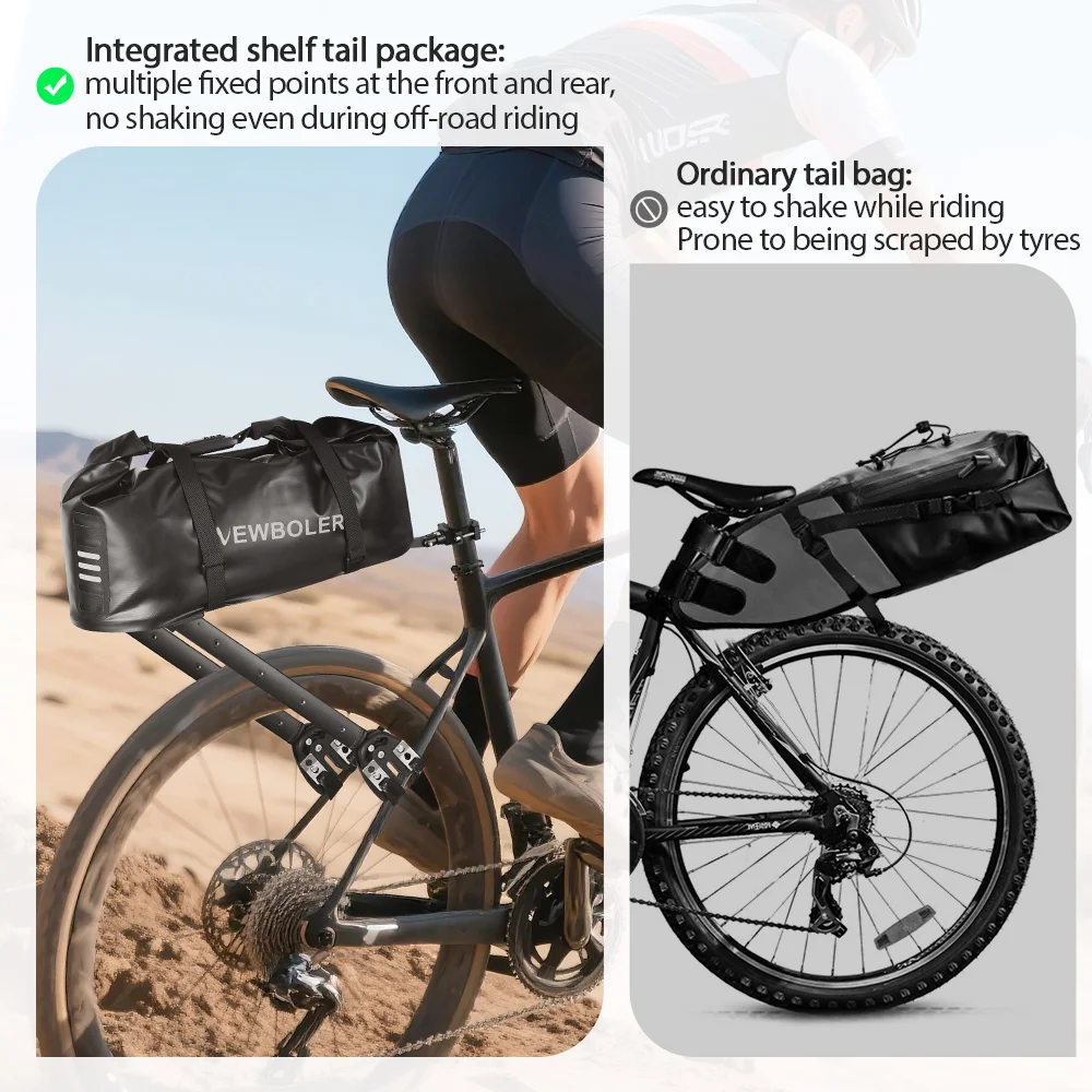 NEWBOLER Aeropack Aluminium Alloy Bike Luggage Carrier Passcode Lock Bike Bag Bikepacking For MTB And Gravel Bike Rack Shelf