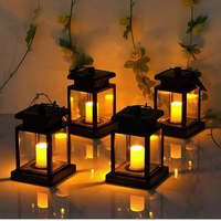 1pc Garden Decor Outdoor Solar Lights Retro Palace Lantern Lights Hanging Candle Lamps Landscape Lighting Floor Lights