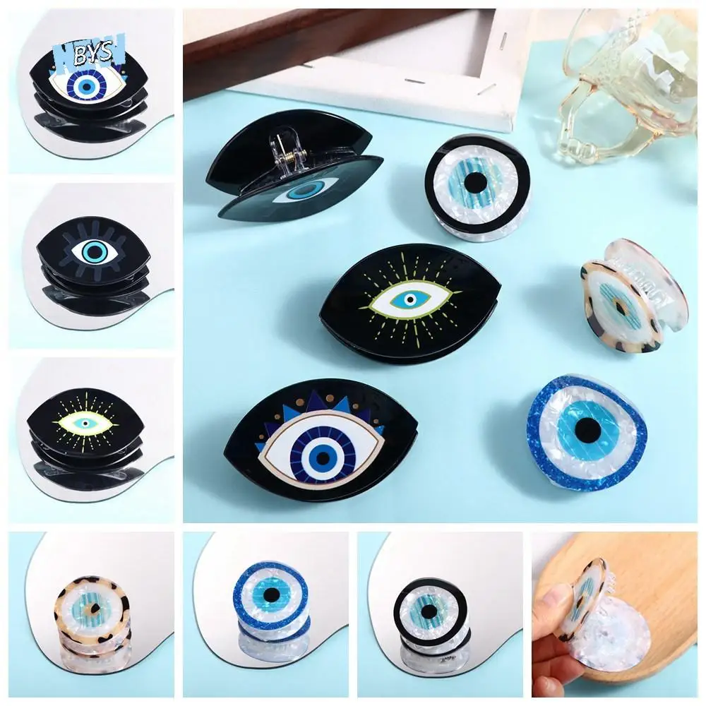 

PVC Blue Demon Eye Hair Claw Kroean Style Ponytail Holder Blue Devil's Eye Shark Clip Hairpin Hair Accessories Hair Clip Girls