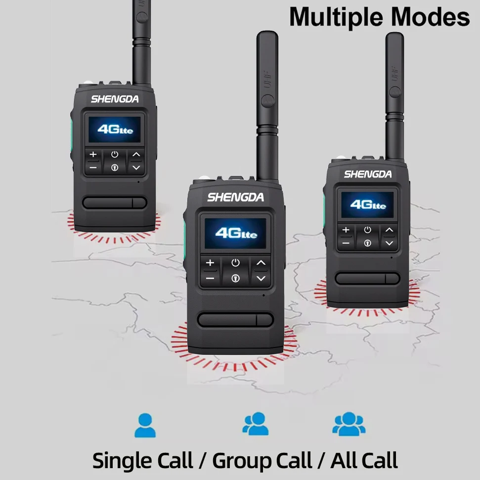 SHENGDA 7500-4G POC ポータブル無線機 5000KM タイプC急速充電内蔵懐中電灯とGPS測位機能付き