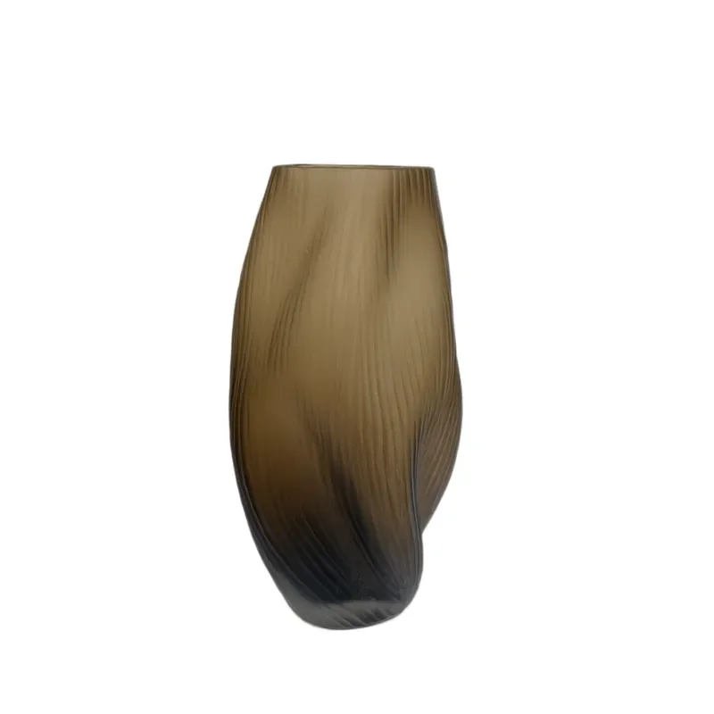 Modern Minimalist Glass Vase For Home Decor Living Room Entrance Table Flower Arrangement Ornament Clear Transparent Design
