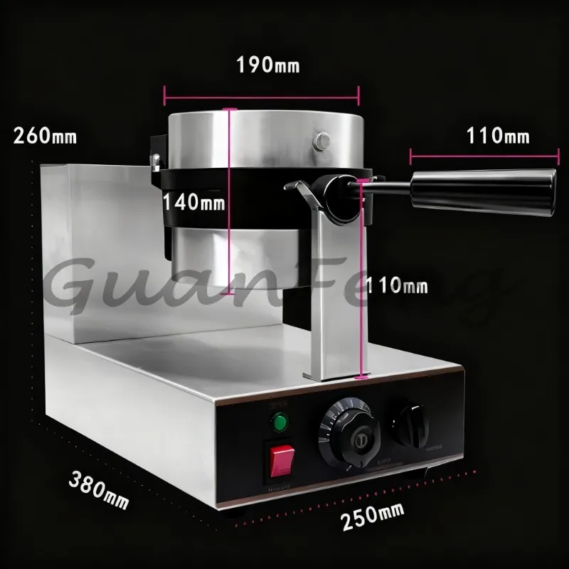 Snack Bar Restaurant  Electric Rotary Waffle Maker Non‑Stick Cooking Pan Multifunctional Pancake Waffle Iron Baking Equipment