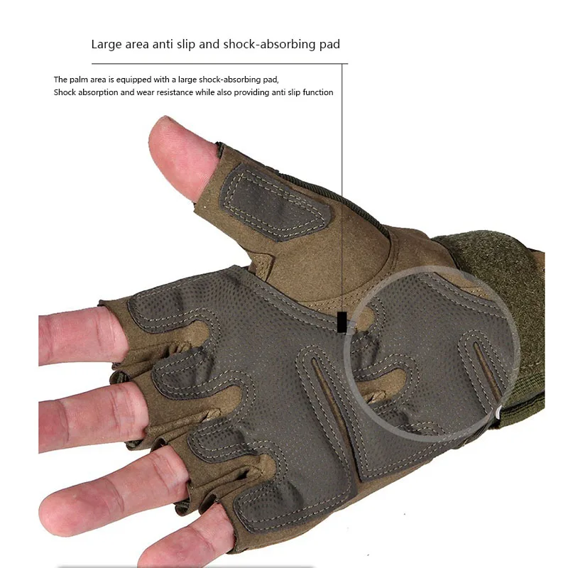 ผู้ชายยุทธวิธี Hard Knuckle Half Finger ถุงมือ COMBAT ชายปีนเขาขี่จักรยานการล่าสัตว์ยิง Airsoft Paintball Duty-Fingerless