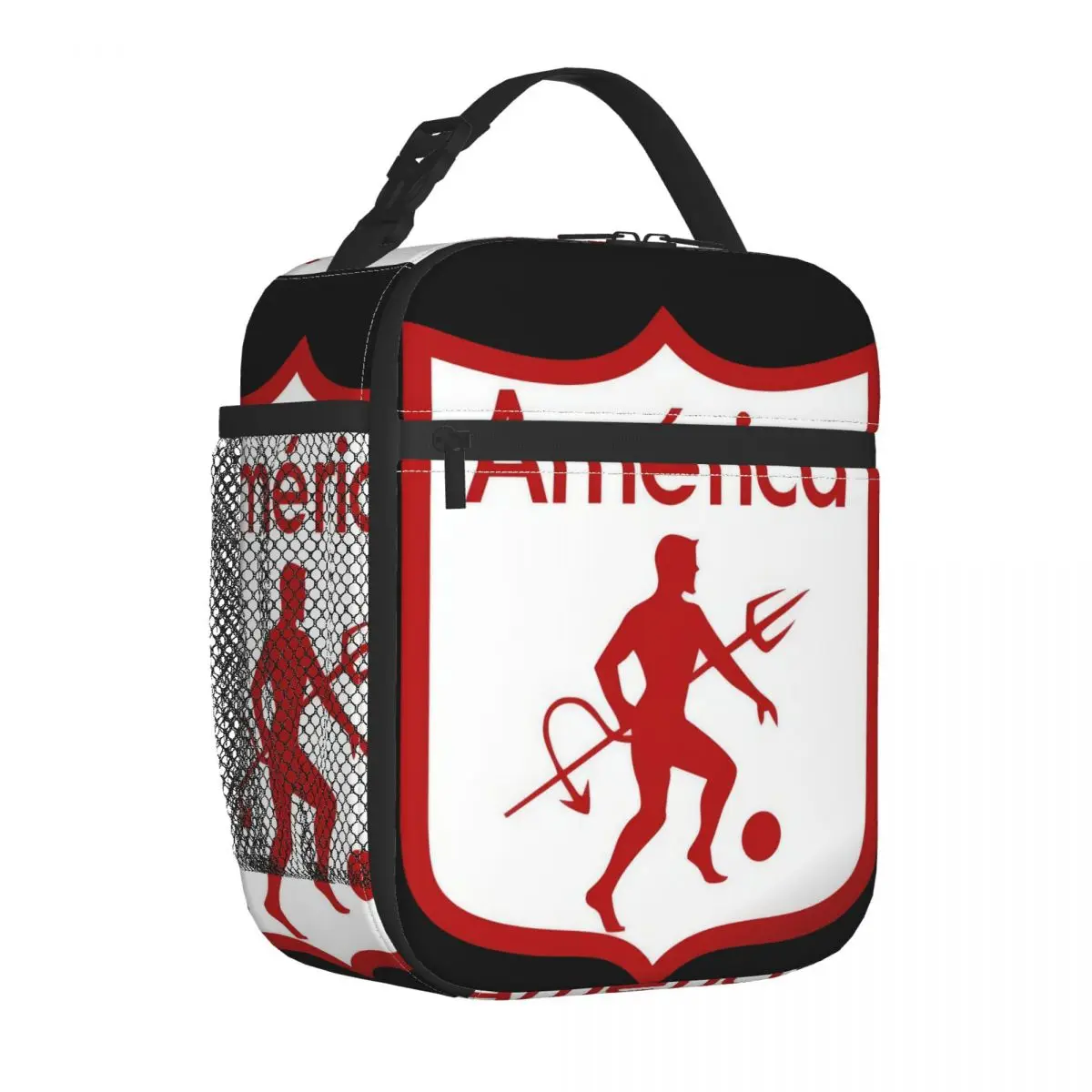 America De Cali Los Diablos Rojos Los Escarlatas Insulated Lunch Bag Tote Food Handbag