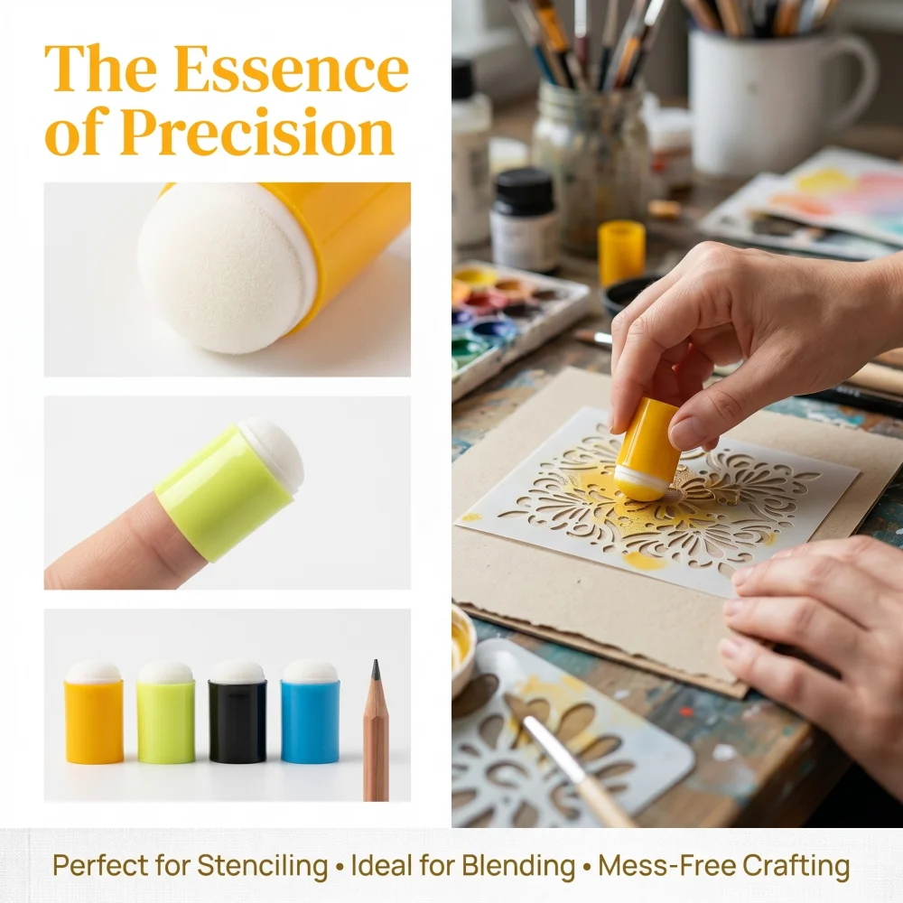 20Pcs Finger Paint Sponges, 4 Colors Paint Daubers for Art, Reusable Craft Sponge Brushes for  Watercolor DIY Supplies
