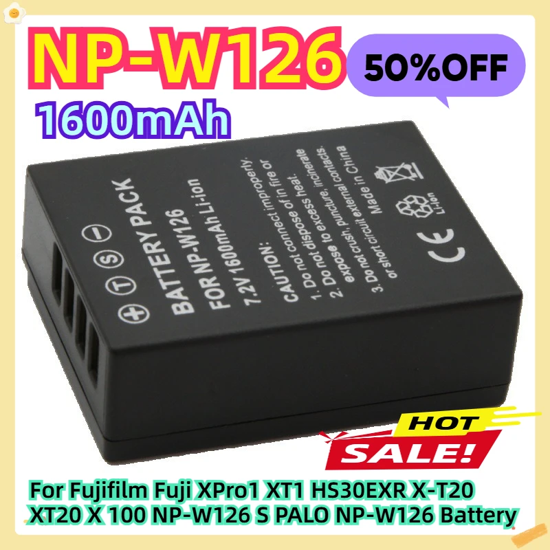 

For Fujifilm Fuji XPro1 XT1 HS30EXR X-T20 XT20 X 100 NP-W126 S PALO NP-W126 Battery 1600mAh