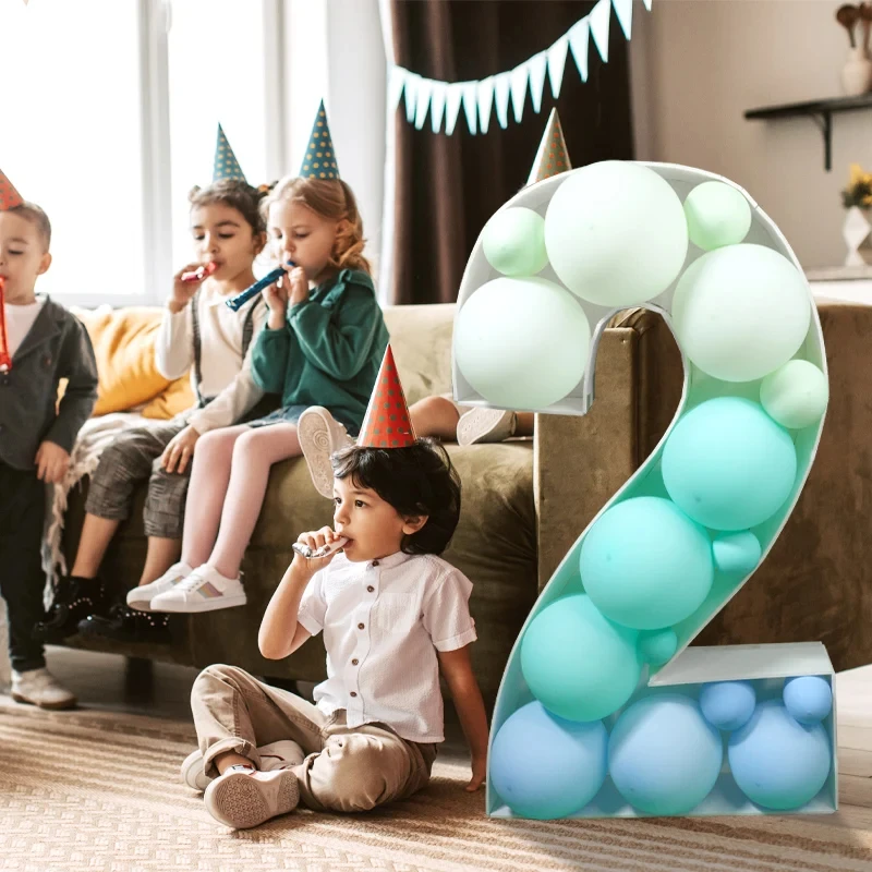 93cm Giant Figure Balloon Filling Box Birthday Balloon Number 0 1 2 3 Balloon Frame Anniversary Baby Shower Home Party Decor