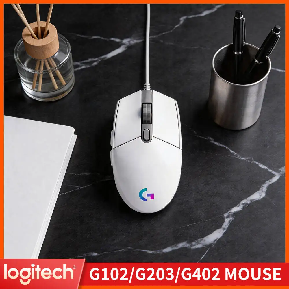 Logitech G203 Prodigy RGB Gaming Mouse Wired 200-8000 DPI 6 Buttons 1ms Response 1000Hz Polling Gamer Durable