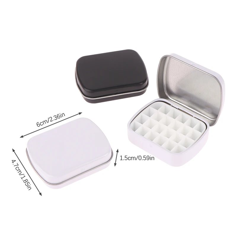 Portable Empty Watercolor Tin Box 12/24 Grids Mini Watercolor Paint Palette Travel Painting Paint Tray Art Supplies