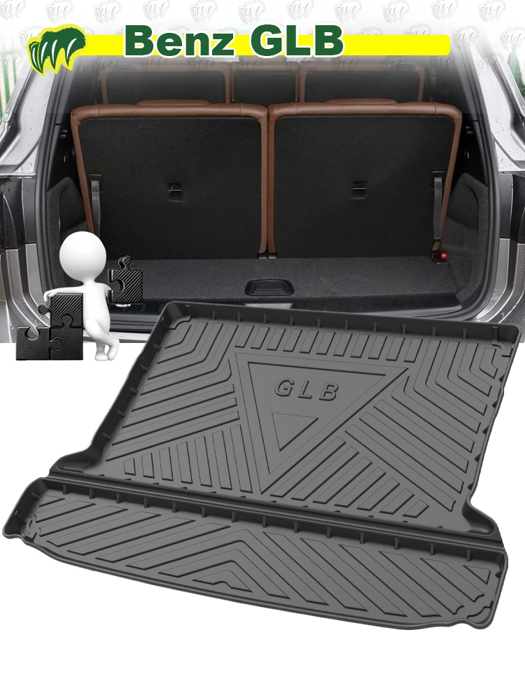 For Benz GLB EQB 200 180 2020-2024 Custom Fit Car Trunk Mat All Season Black Cargo Mat 3D Shaped Laser Measured Trunk Liners