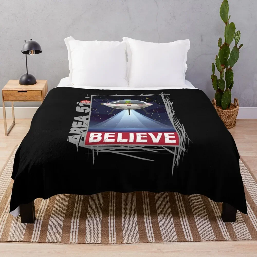 エリア 51 入らないでください - 私はエイリアンを信じています - ET T シャツ スローブランケット ブランケット ソファの装飾 ソフトベッドブランケット