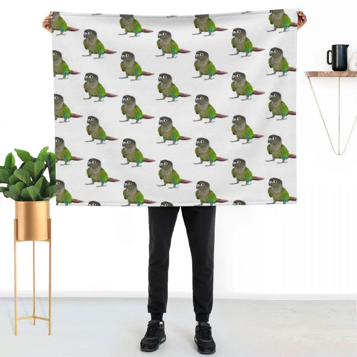 green-cheeked Conure Throw Blanket Decorative Sofas Bed linens Hair bed plaid Flannels Flannel Fabric Blankets