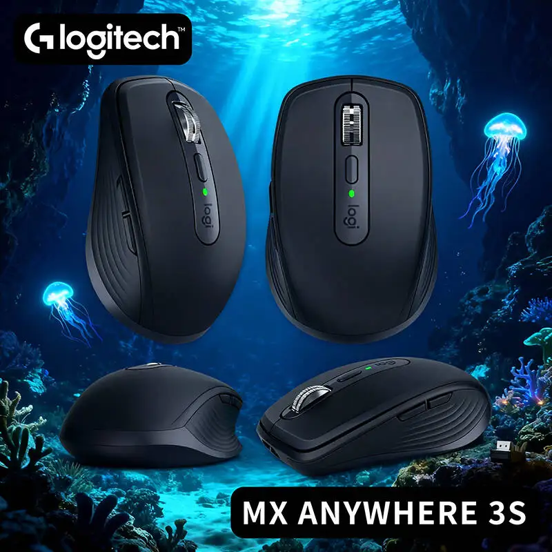 Premium Logitech MX Anywhere 3S - 8000 DPI, MagSpeed Wheel, Silent Buttons, Office & Travel, Multi-OS Support