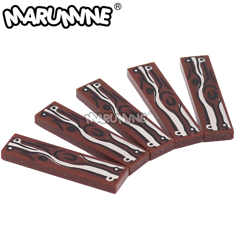 MARUMINE MON 30PCS การพิมพ์ 1x4 เล็บชั้นสร้างอิฐ 2431 DIY Building Block ของเล่นจํานวนมากอุปกรณ์เสริมไม้ชิ้นส่วน