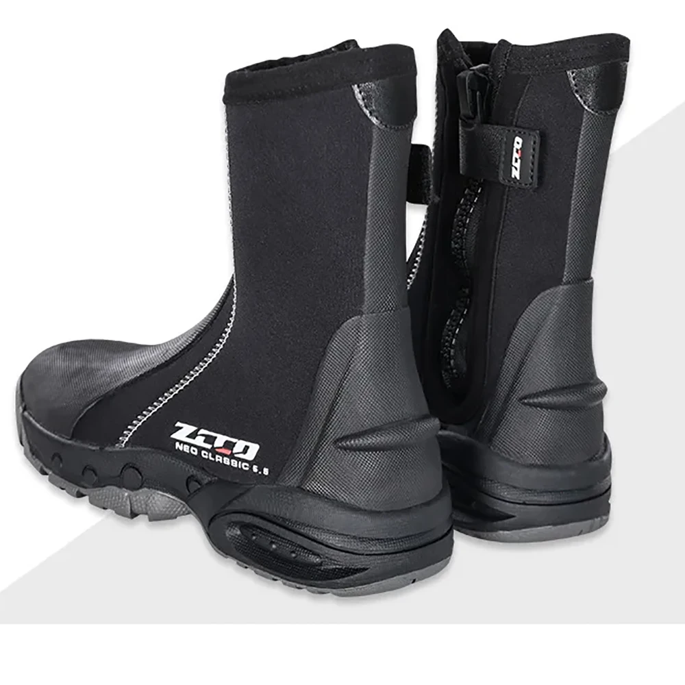 5mm Neoprene Dive Boots Wetsuit Side Zipper Men Women Snorkeling Scuba Diving Shoes Boots Water Sports Accessories