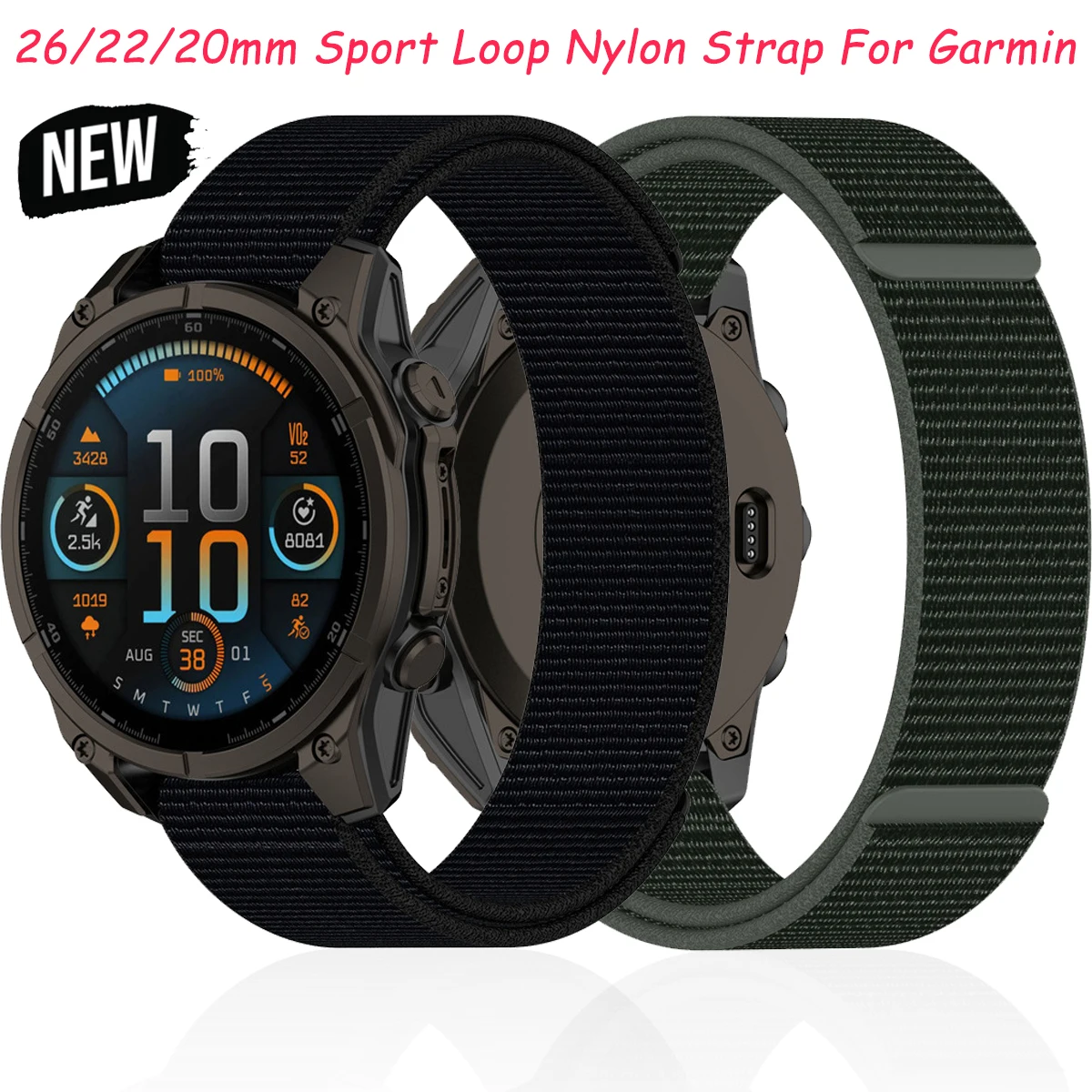 26/22/20mm Nylon Strap For Garmin Fenix 8 51mm 47 43 6/6x/6s/7/7x//7s5/5x Sport Loop Bracelet Watch Band Accessories Replacement