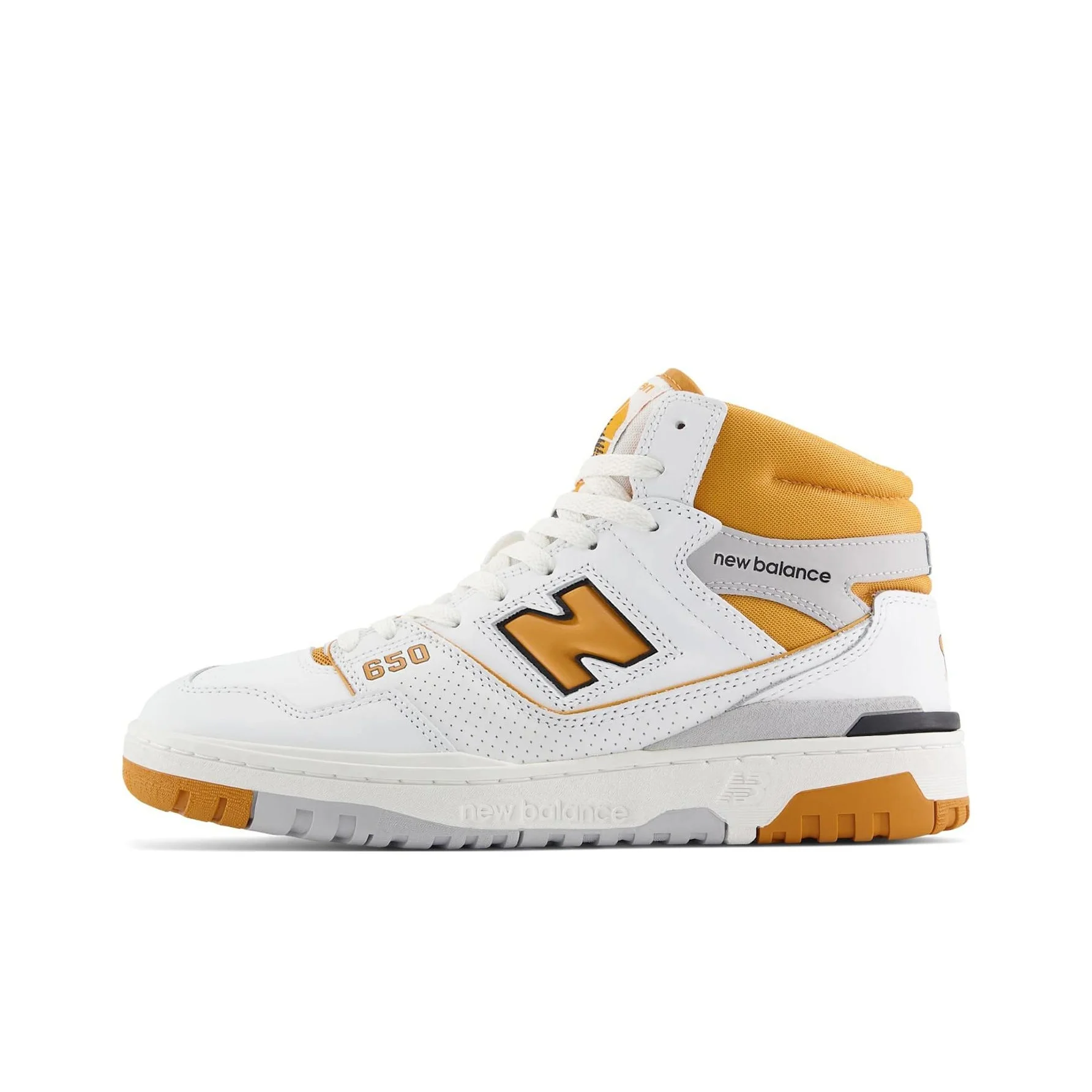 New Balance NB 650 Vintage Basketball Shoes Unisex High Top White Yellow BB650RCL