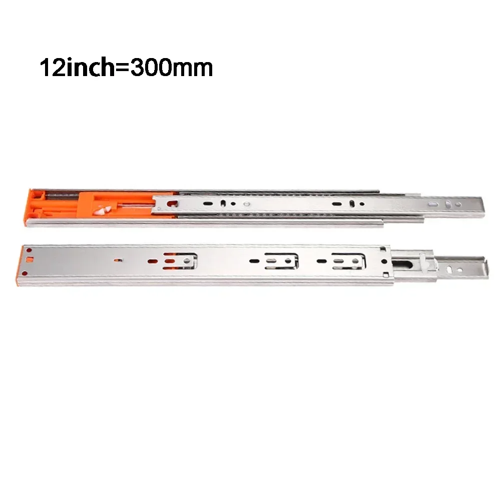 Stainless Steel Thickened Hydraulic Damping Buffer Drawer Slide Silent Two-Section Cabinet Slides Furniture Hardware 8~20Inch