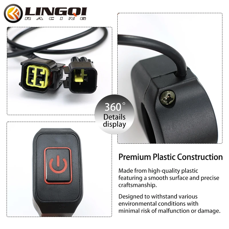 LINGQI Motorcycle Modification Accessories 22MM Handlebar Faucet Headlight Switch Button For Talaria Sting Electric Bike