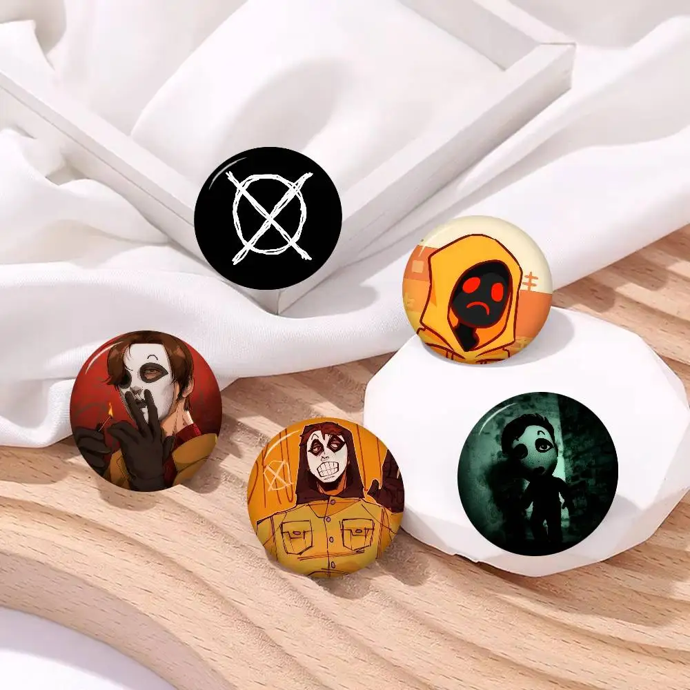 Horror Short Film M-marble H-hornets  Anime Figure Icon Badge Handmade Tinplate Brooch For Backpack Clothes Chest Ornament Gifts