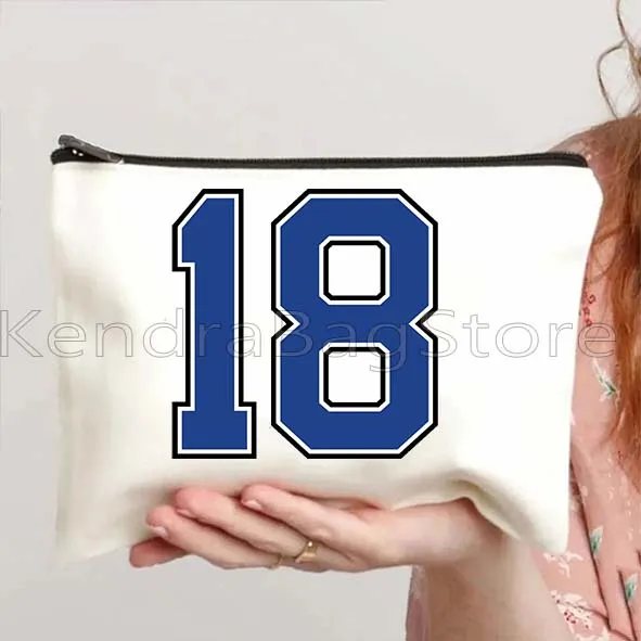 الرياضة محظوظ جيرسي أرقام الهدايا قماش حقيبة مستحضرات التجميل حقيبة مستحضرات تجميل مقلمة المدرسة سستة الحقيبة أكياس القطن تخزين حقيبة القطن