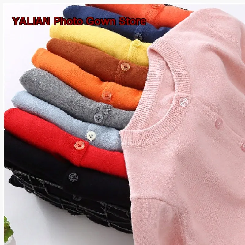 Older Kids Knit 2026 Spring Autumn Solid Color Ultra-Soft Jacket Cotton Parent-Child Outfit Girls