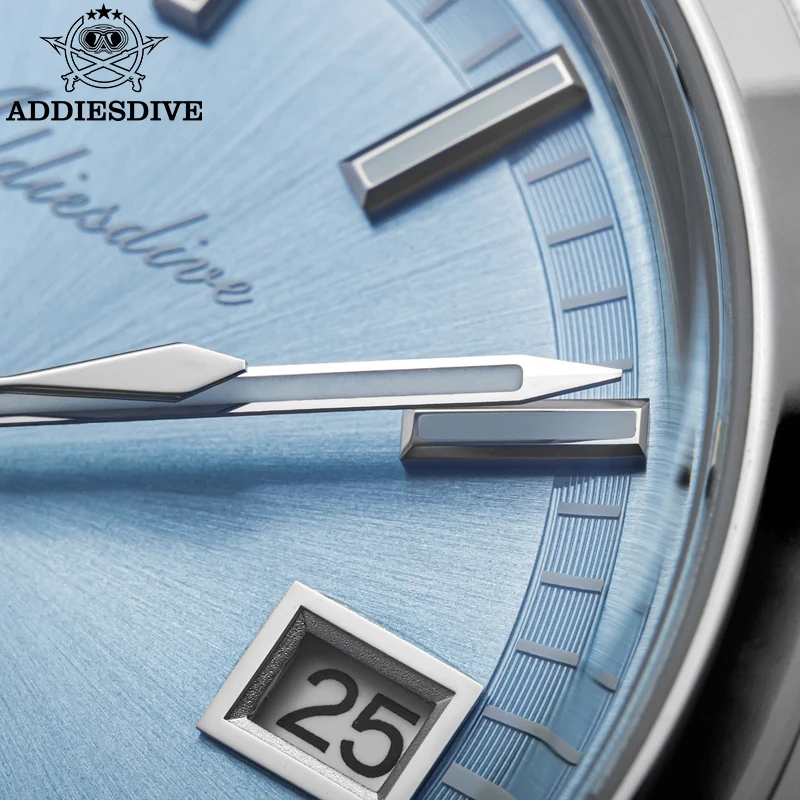 ADDIESDIVE NEW Men Mechanical Wristwatches Luxury Sunburst Dial AR Coated Coated Dome Glass Waterproof Automatic Watches AD2077