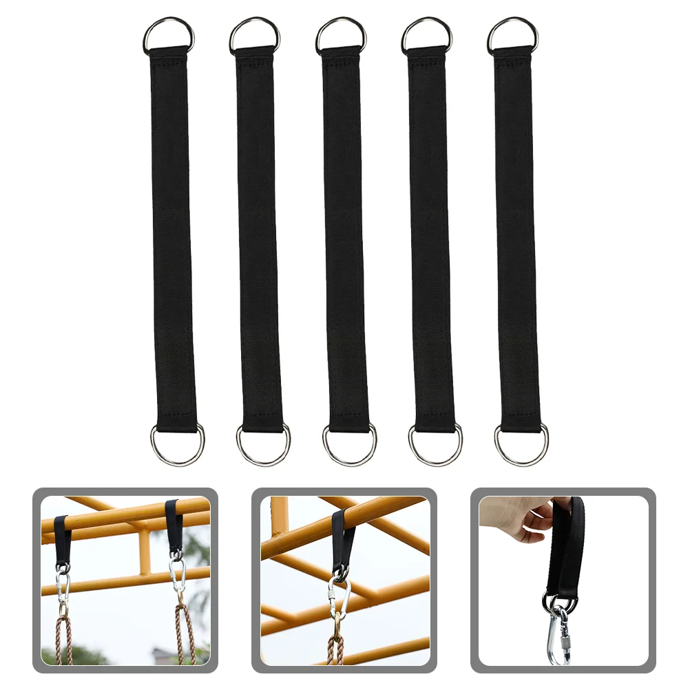 

5 Pcs Swing Connection Belt Lanyard Hook Tree Strap Hanging Kit Hammock up Stainless Steel Polyester Rope Limb Straps