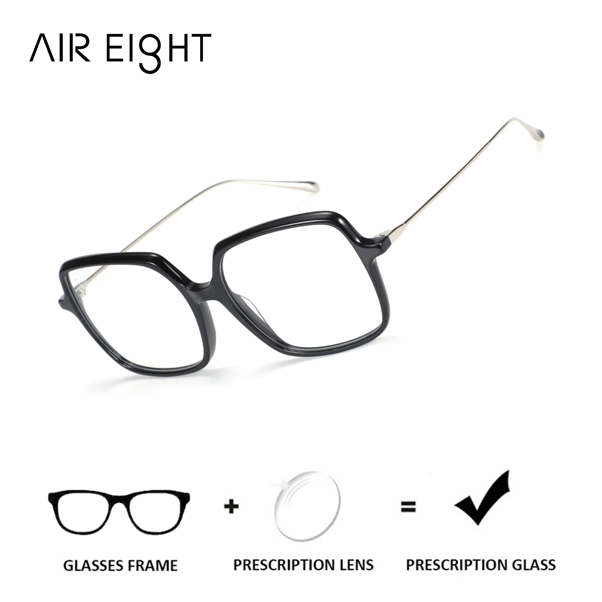 

Очки для зрения AIR EIGHT из ацетата, квадратные, для женщин, фотохромные, с индивидуальными оптическими линзами по рецепту, для коррекции близорукости