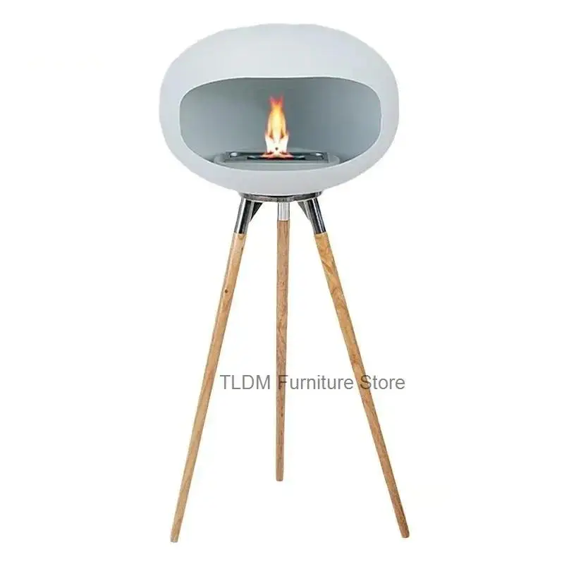 Designer Nordic Floor-standing Fireplaces Ornaments Creative Modern Home Decor Wrought Iron Art Heating Heater Fireplace w